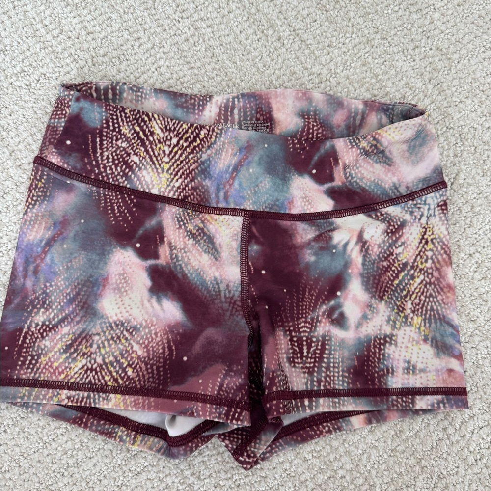 American Eagle Tie Dye Spandex Workout Shorts